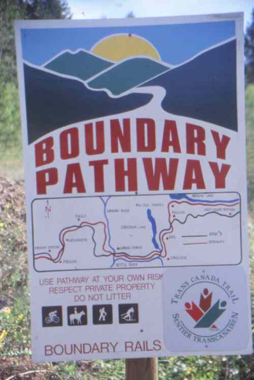 Local trail development initiative between Eholt and Grand Forks, km 137.9.