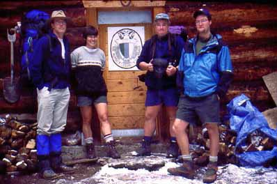 Group Photo at Door of Fay Hut.