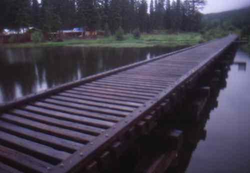 Trestle over Osprey Lake lily pond.