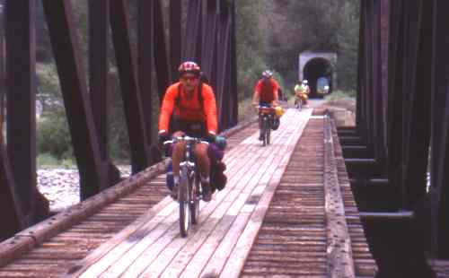 Crossing Tulameen River outside of VV&E tunnel under Hwy #3 at west edge of Princeton.