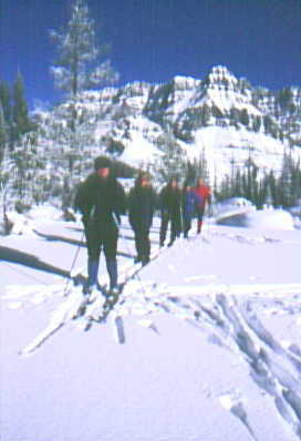 Skiiers On MacArthur Pass