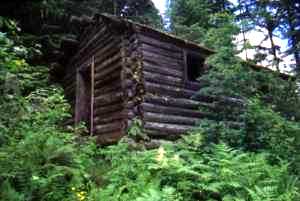 Old cabin near Wap Lake.  Photo credit:  Peter LaGrandeur  July 1999.
