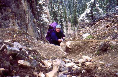 Peter Going Down Ropes.