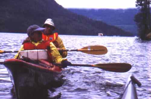 Janet (bow) and Harry looking for wildlife
