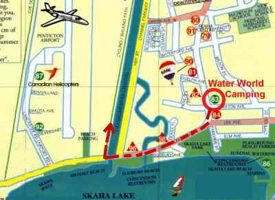Water World Campground (in Penticton) Location & First Day's Starting Route